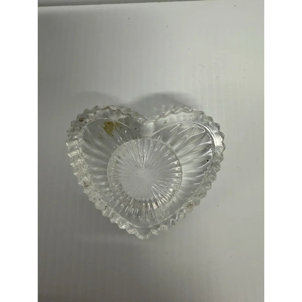 Heart Shaped Crystal Tea light Votive candle Holder By Partylite Retired Edition - Picture 2 of 4